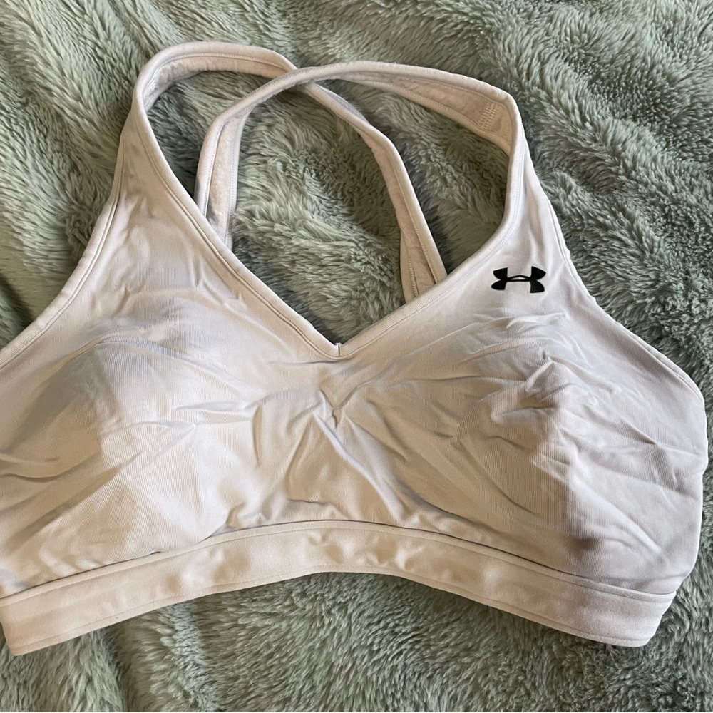 Under Armour White Crossback Sports Bra